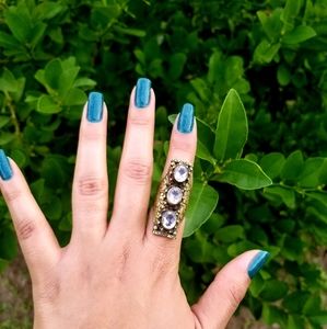 Brass antique amethyst vintage ring 6 1/2